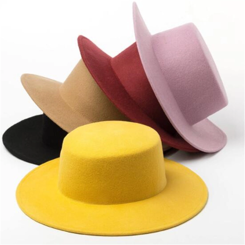 New Trendy Sombreros Felt Hat Lady Wide Brim Fedora Hats