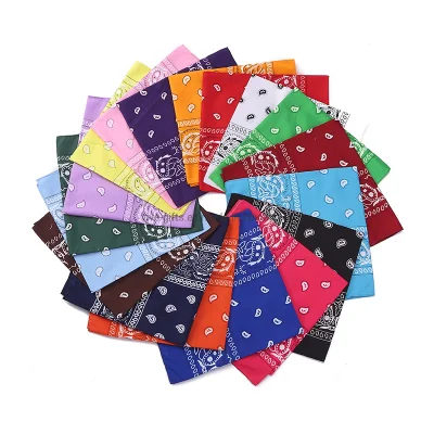 Bandana con testa in cotone con fiori di anacardi all'ingrosso quadrato con collo multifunzionale su misura per regalo promozionale