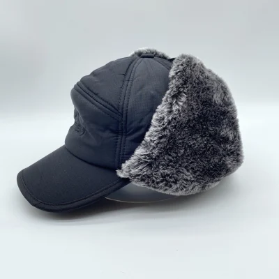 Gorros Caccia Trapper Cap 100% Velluto a coste Patch in pelle personalizzata Stile russo Colbacco Inverno 5 Pannello Cappello Paraorecchie all'ingrosso